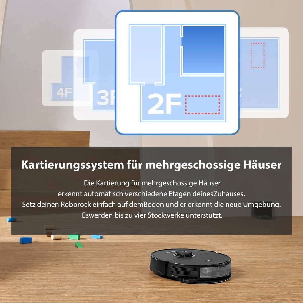 Roborock Saugroboter S8 mit 2pcs Mop, 69,00 W, 6000Pa, DuoRoller-Bürste, VibraRise Wischen, 3D-Mapping, Reactive 3D-Hindernisumgehung, Upgrade von Roborock S7, S7 MaxV Ultra