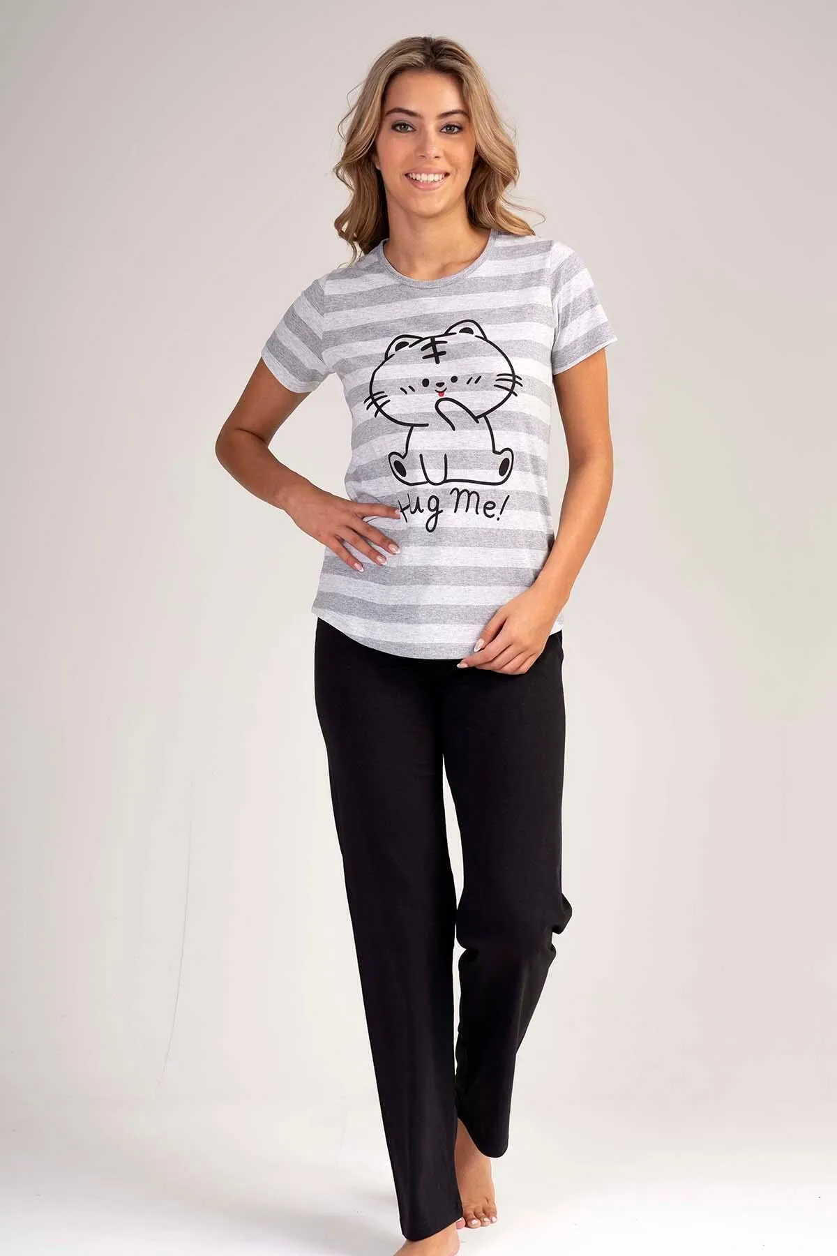 C&City  Kurzarm-Pyjama-Set Schwarz-441046