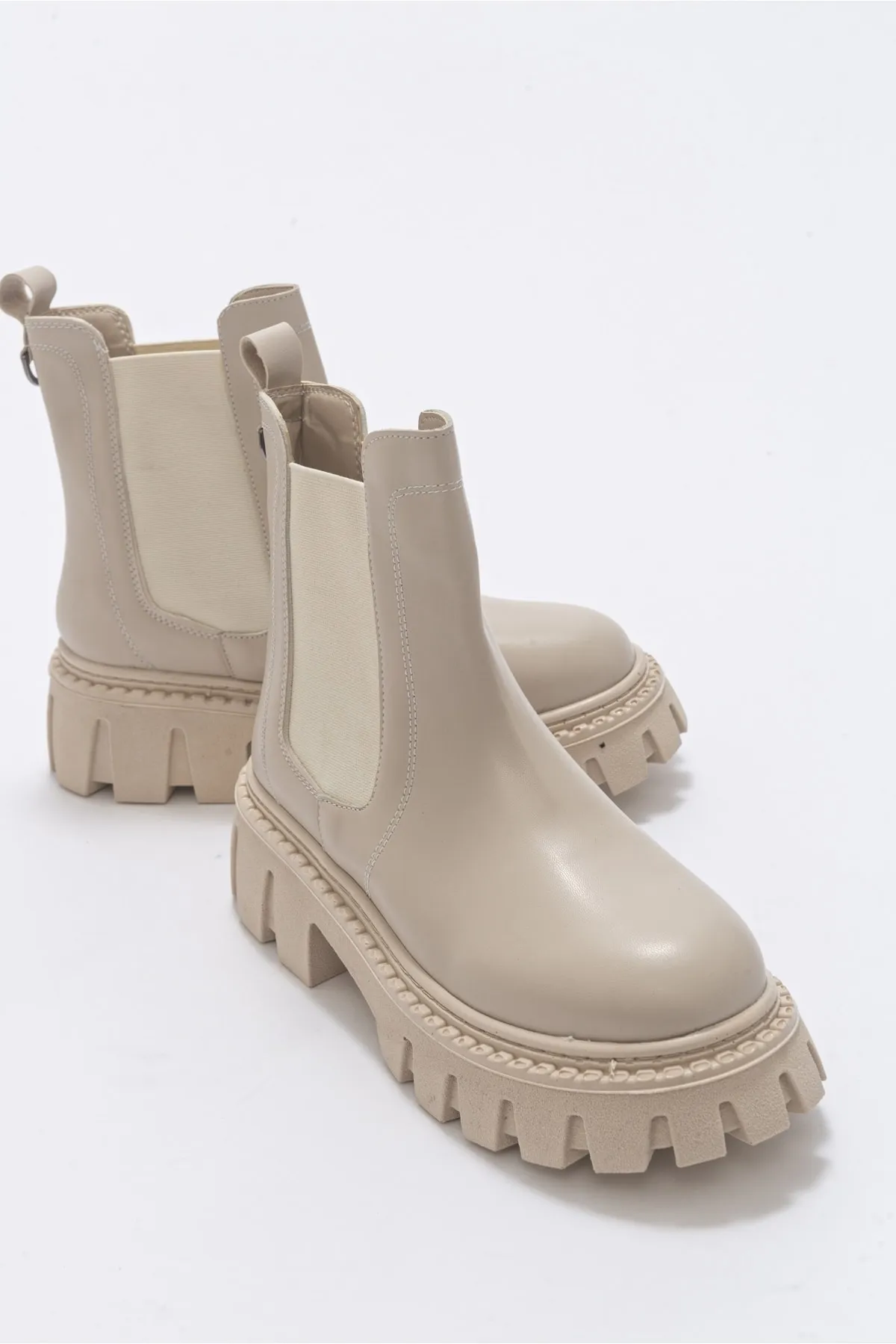 LuviShoes  Chap Beige Damenstiefel