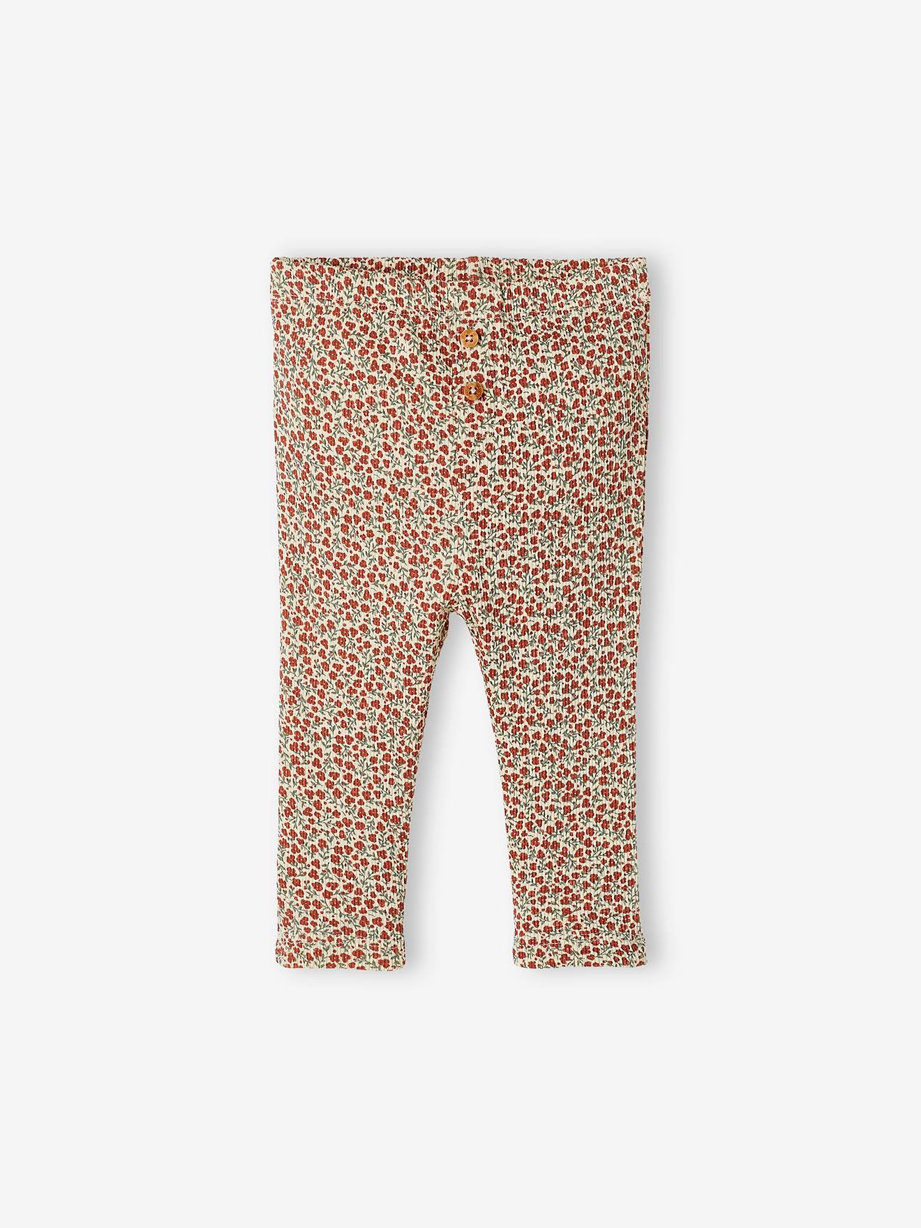 Legging bébé en maille côtelée vert sauge