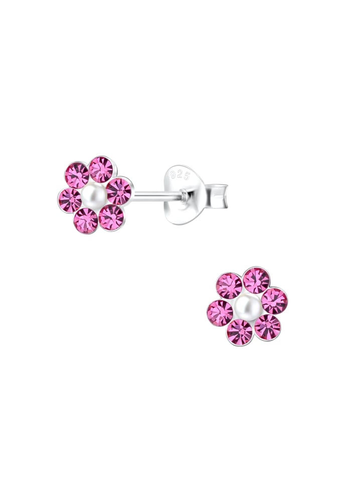 Alexander York Ohrringe, Ohrstecker BLUME mit Kristall und Perle in 925 Sterling Silber, 2-tlg. günstig kaufen onesize