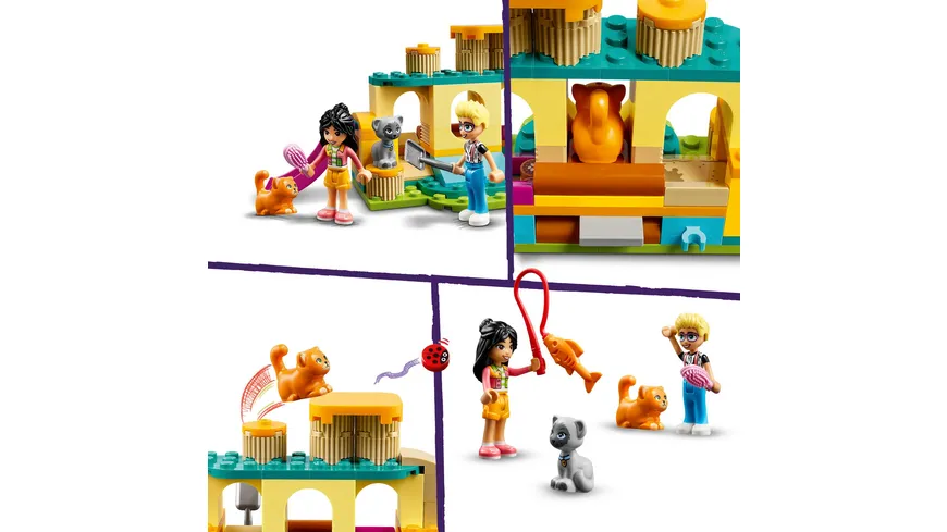 LEGO Friends 42612 Abenteuer auf dem Katzenspielplatz, Set mit Spielzeug-Tieren