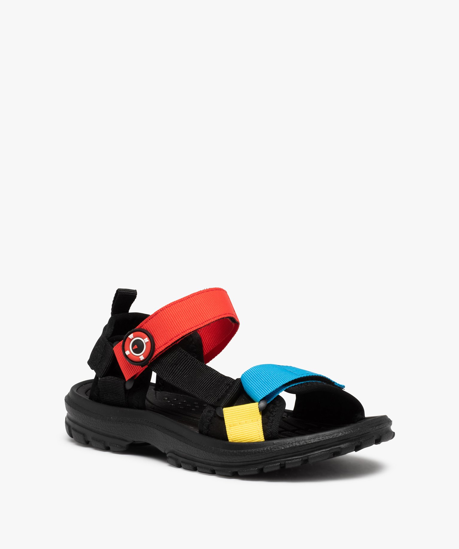 Sandales sport Garçon à brides textiles multicolores noir | GEMO