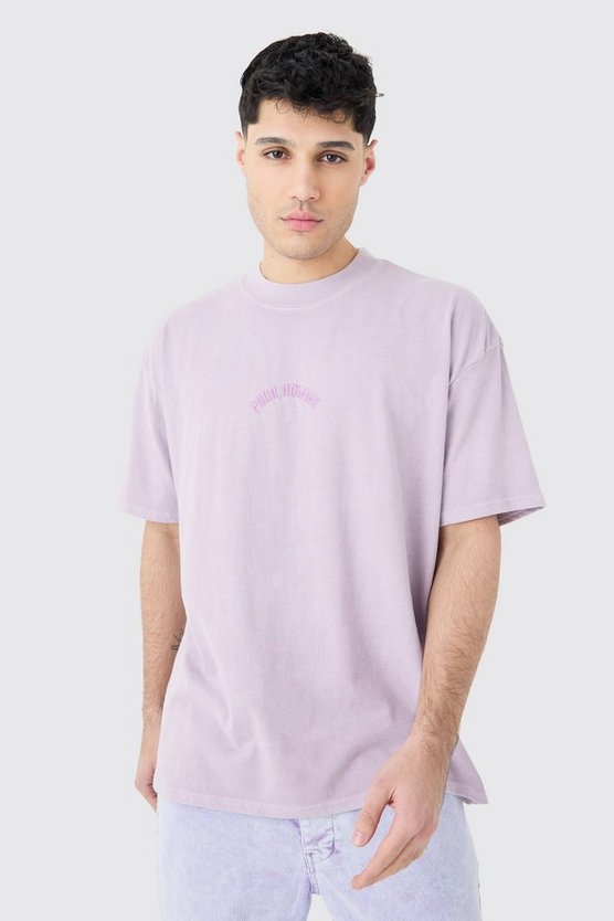Zerrissenes Oversize T-Shirt mit Stickerei