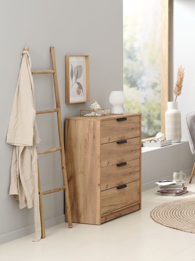Cômoda JENSLEV JENSLEV, 4 gavetas, carvalho