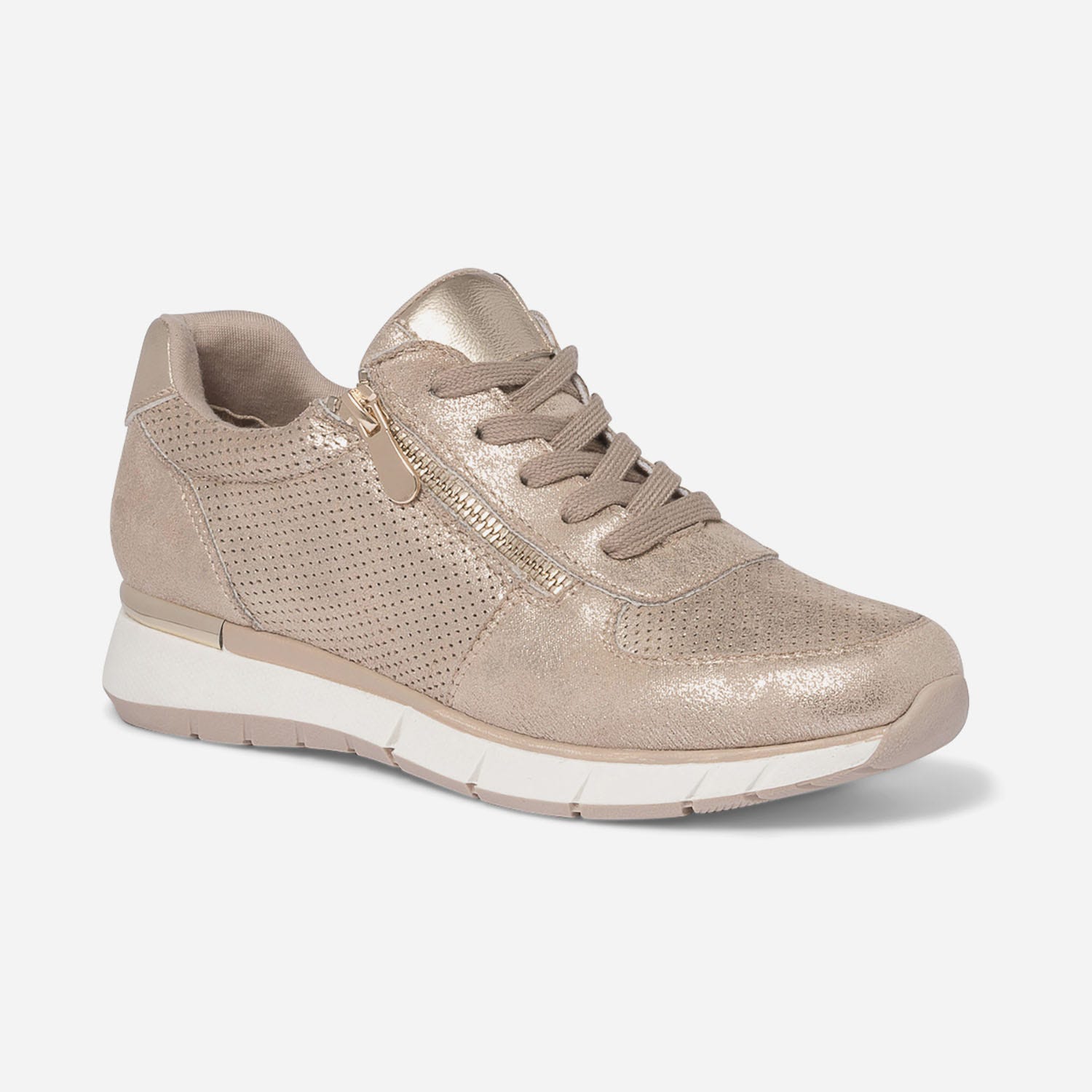 Tennis beige doré perforée