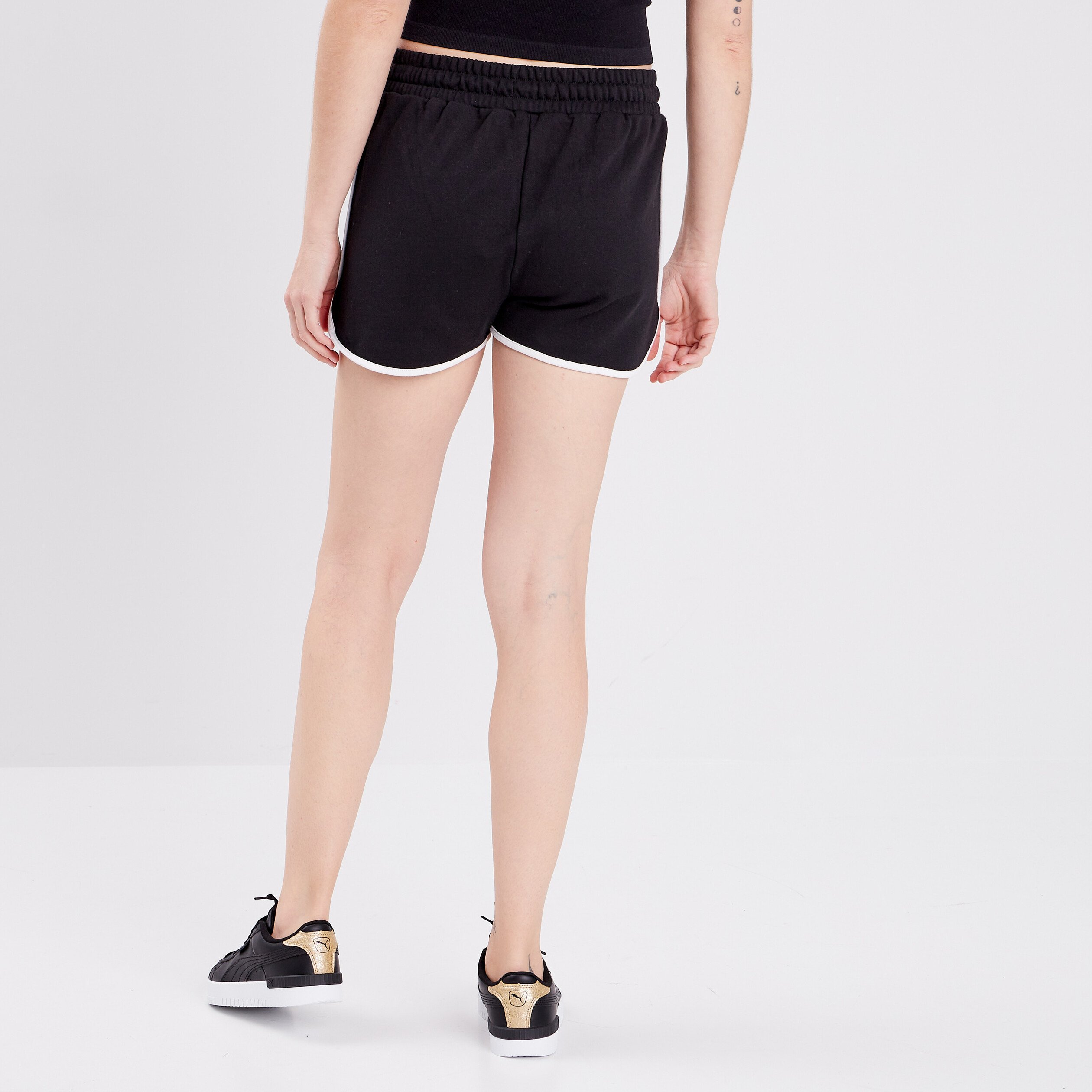 Jogging-Short droit taille élastiquée noir femme | La Halle