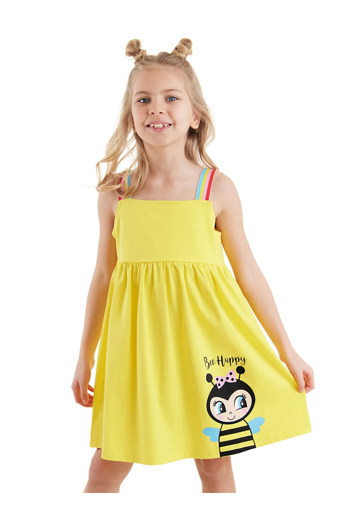 Denokids  Bee Happy Gelbes Mädchenkleid