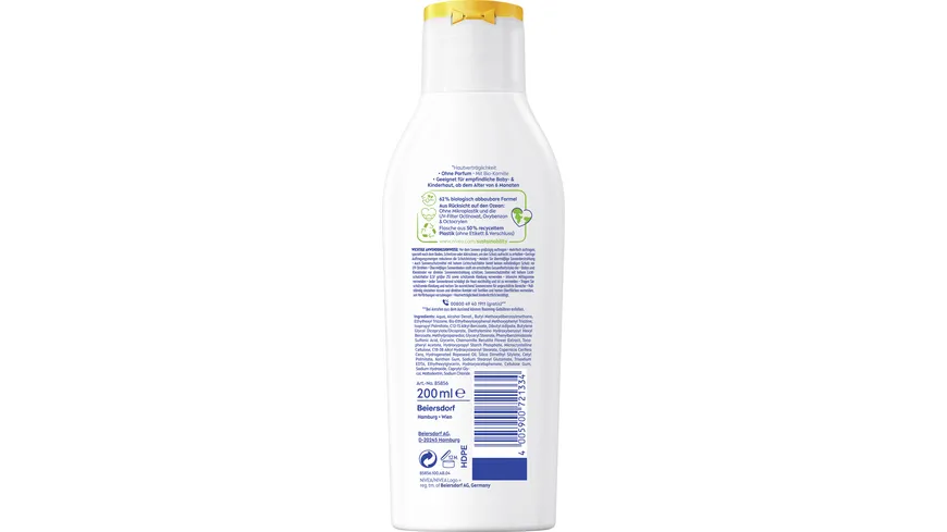 NIVEA SUN Kids sensitiv Schutz & Pflege 50+ Sonnenmilch 200 ml
