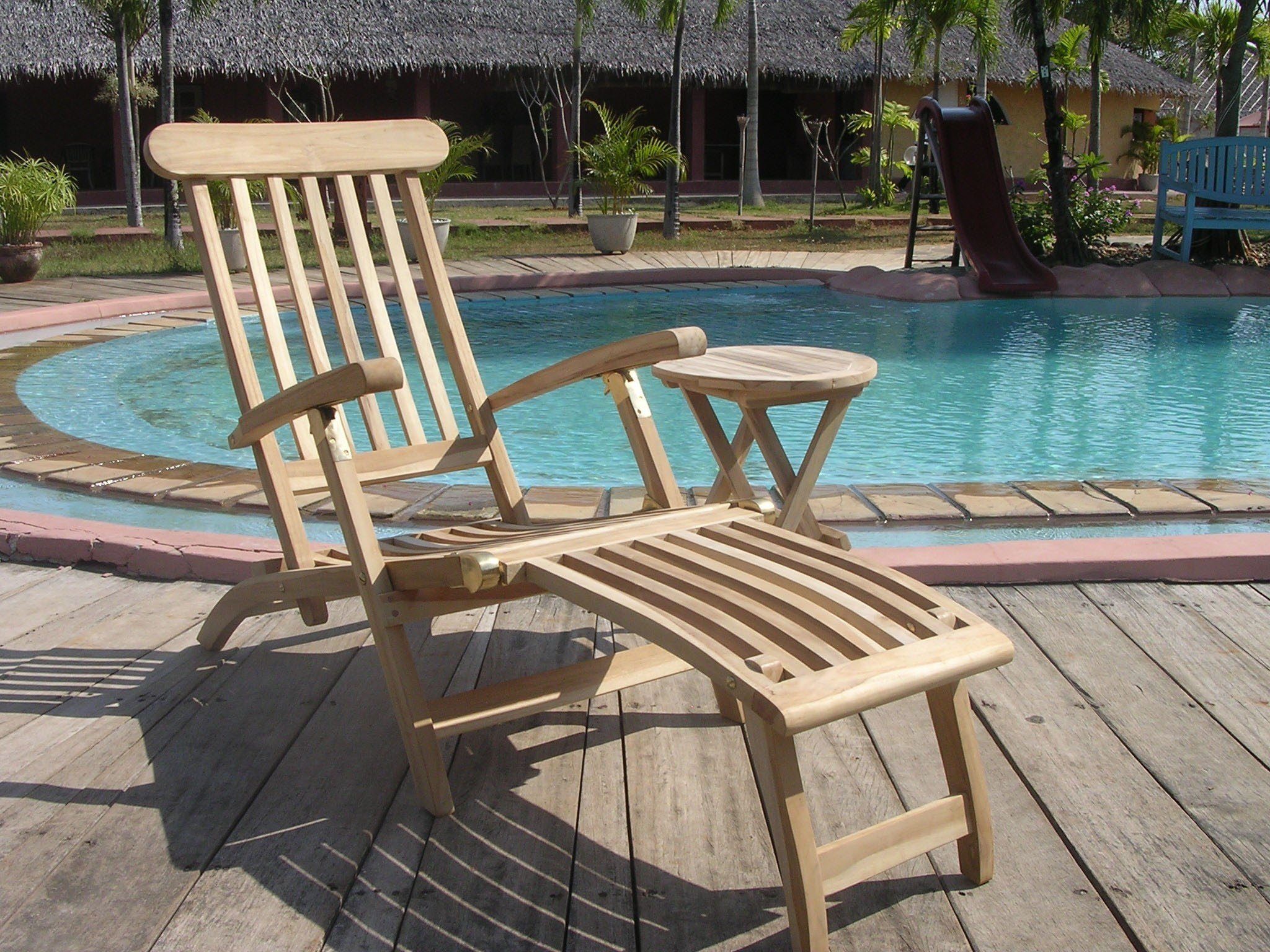 Home Feeling Gartenliege Teakholz Deckchair Liege Sonnenliege Teakliege