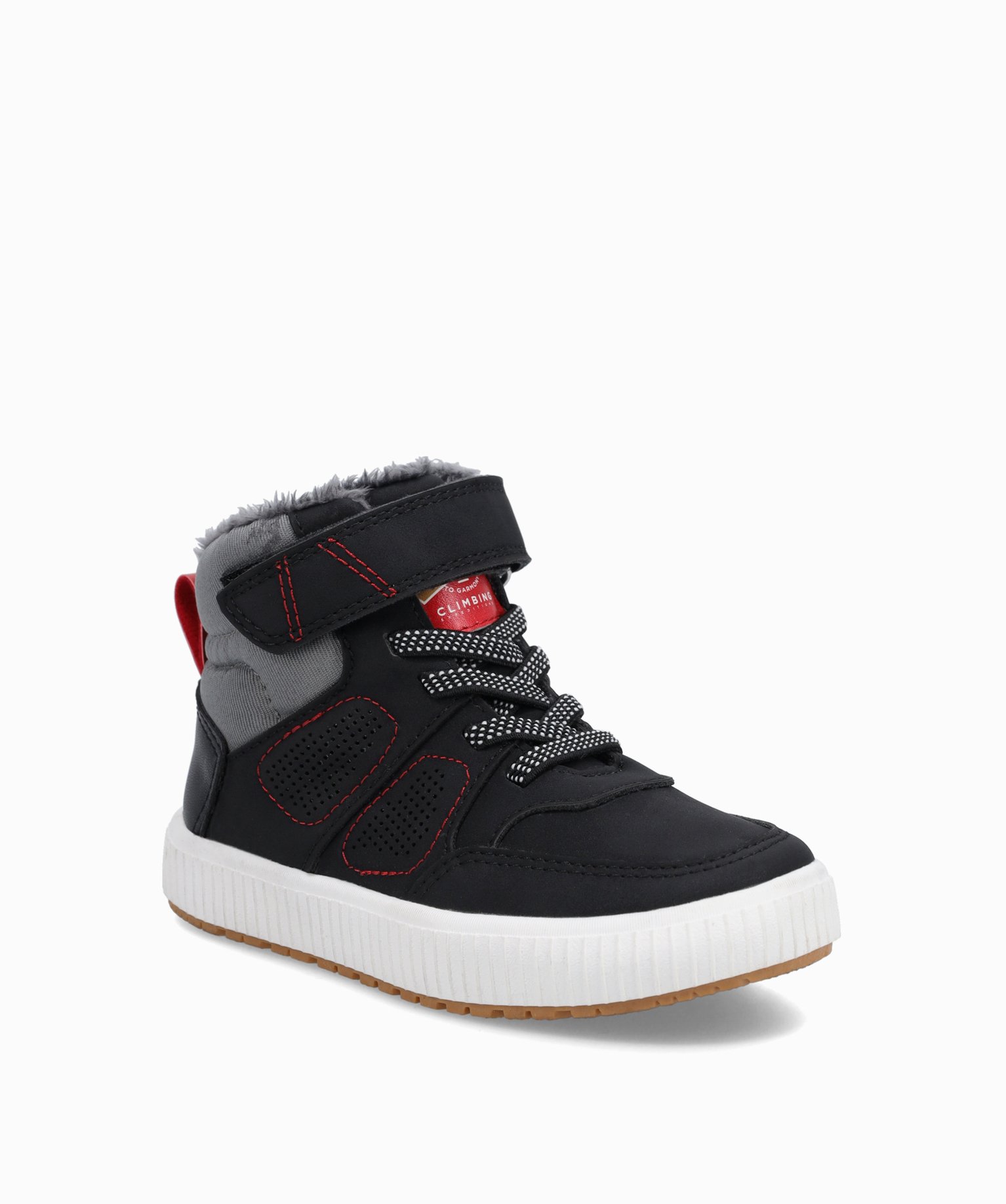 Boots fourrées Garçon bicolores style baskets mid-cut noir | GEMO