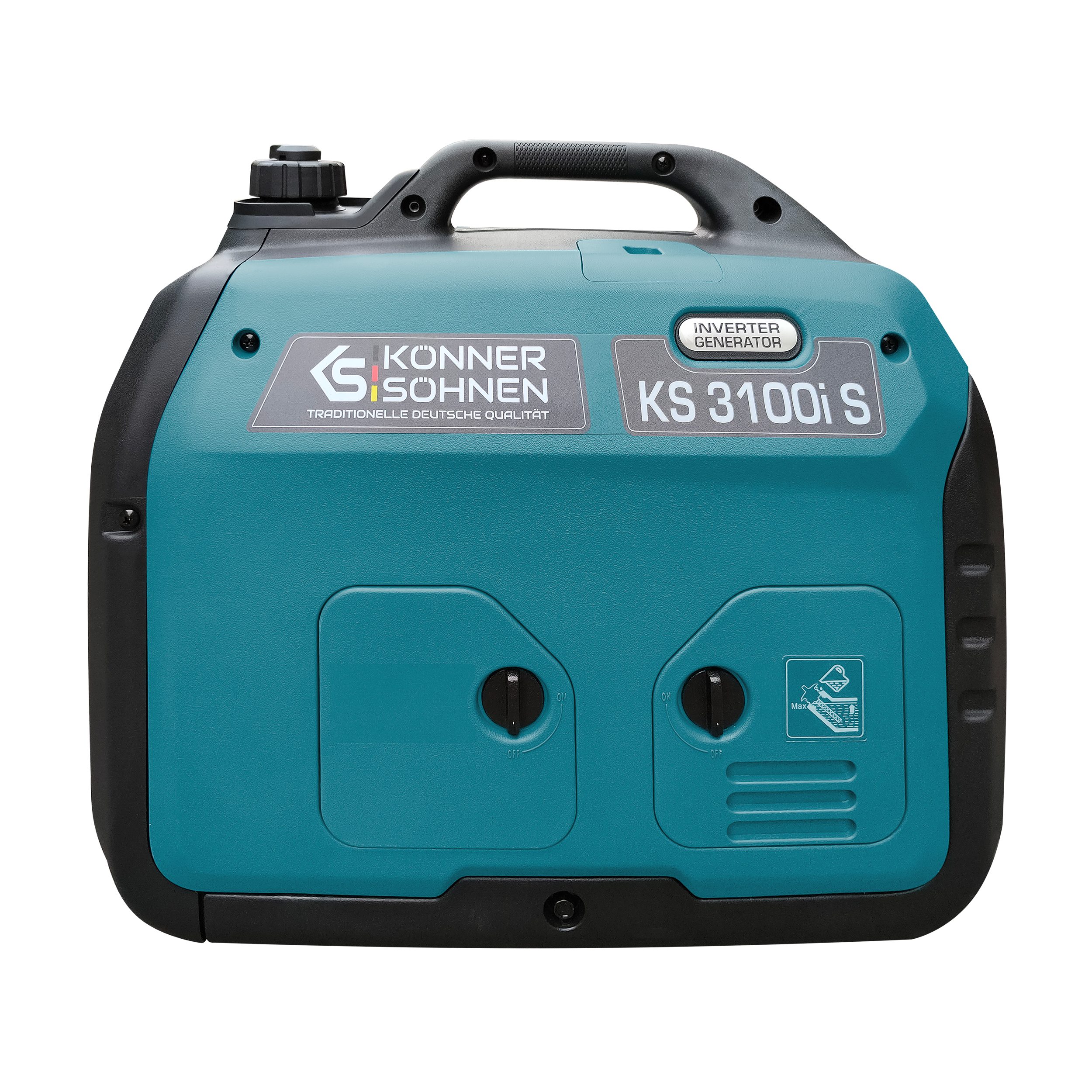 Könner & Söhnen Stromerzeuger KS 3100i S, 3,10 in kW, (Schallgedämmtes Gehäuse (63 dB Lpa 7 m), ECO-Modus, 1-tlg., Kupferwicklungen, Kurzschluss- und Überlastschutz, Abgasnorm EURO V), Kurzschluss- und Überlastschutz, Abgasnorm EURO V