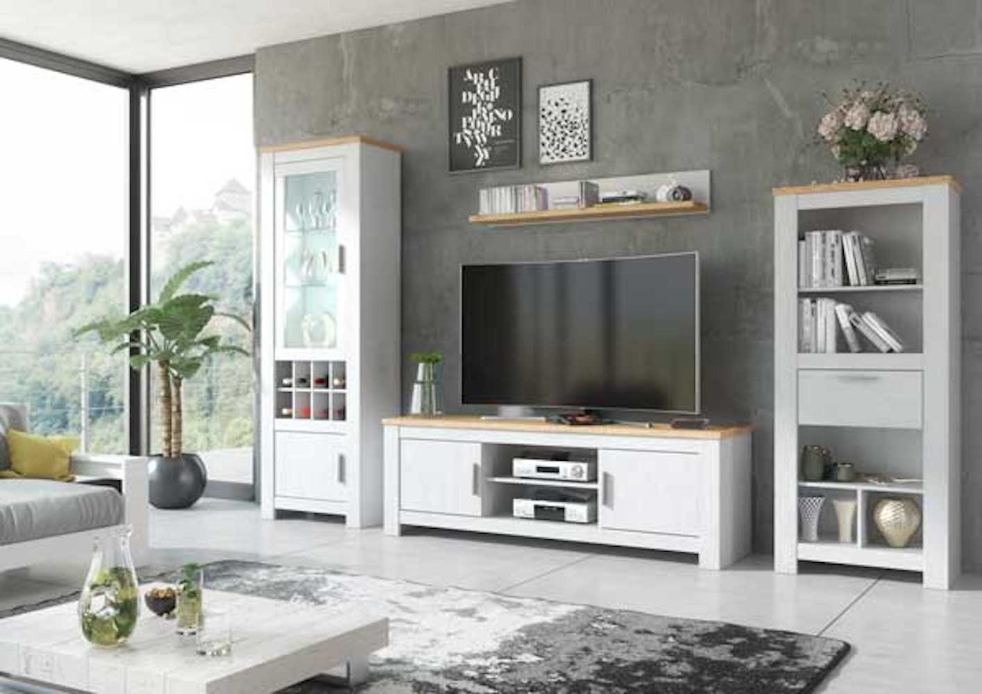 Feldmann-Wohnen Buffet Alabama 160x38-45x198cm Andersen Pinie / Bernstein Oak