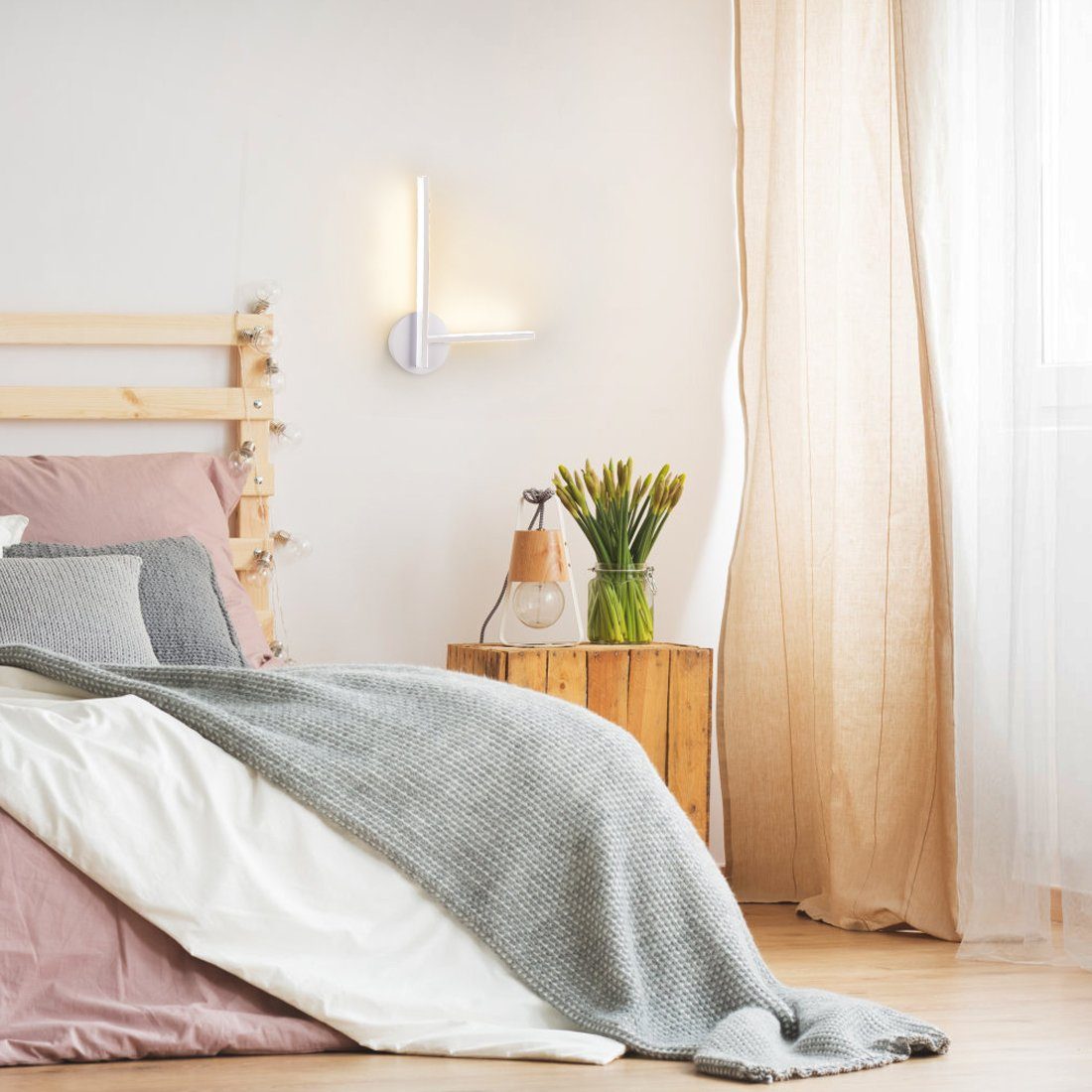 S'AFIELINA LED Wandleuchte LED Wandleuchten Modern 90° Winkel LED Wandlampe, 3 Lichtfarben 3000K/4000K/6000K Wandbeleuchtung