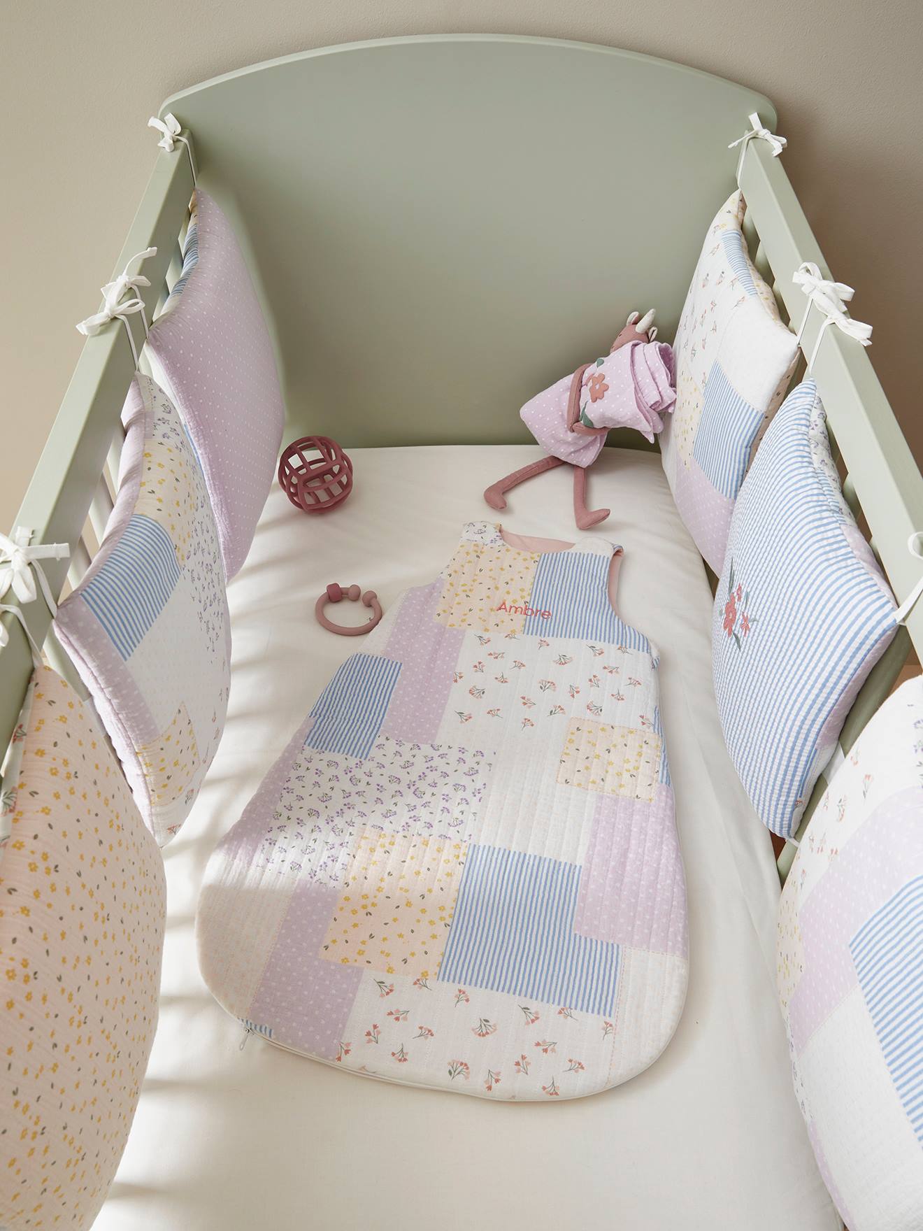 Vertbaudet Ärmelloser Baby Schlafsack SOMMERHAUS Oeko-Tex personalisierbar - mehrfarbig
