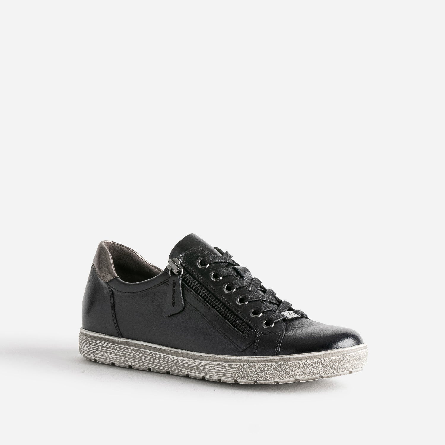 Tennis CAPRICE noire en cuir
