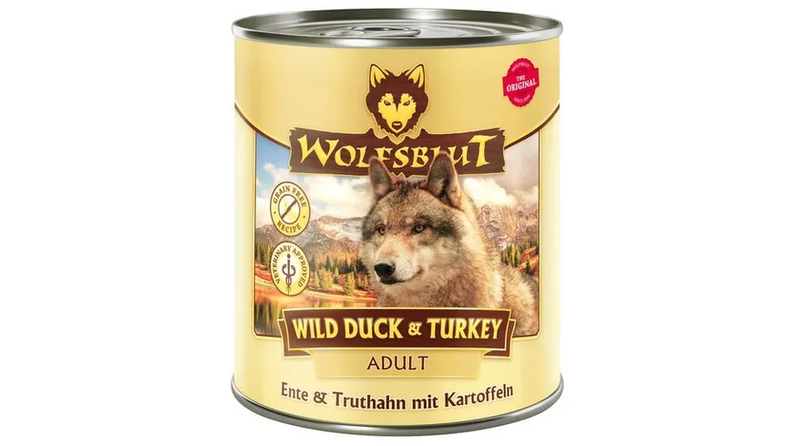 Wolfsblut Hundenassfutter Wild Duck & Turkey  Truthahn & Ente 800 g