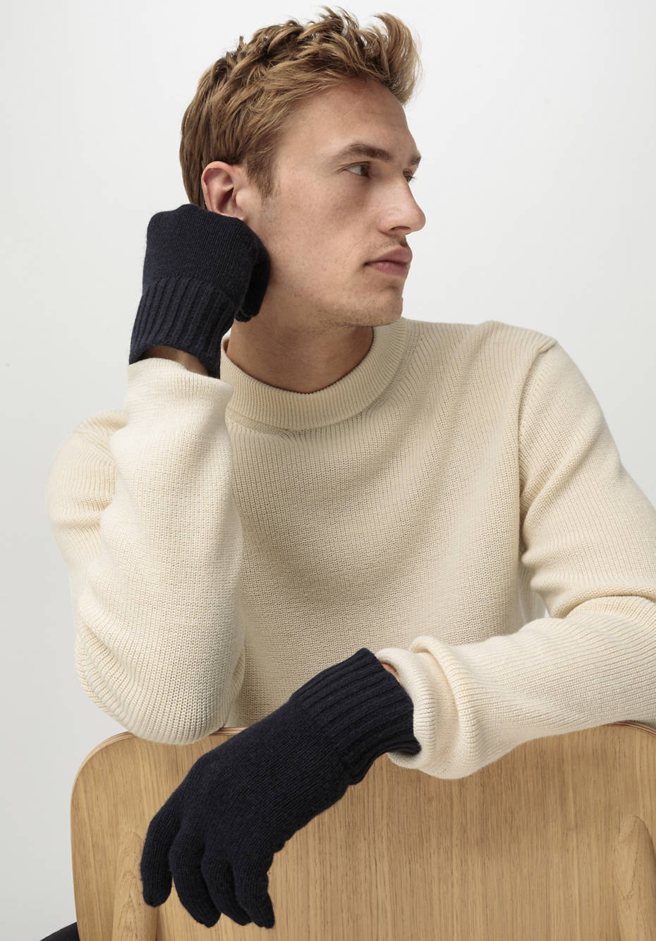 Fingerhandschuhe aus Schurwolle mit Kaschmir