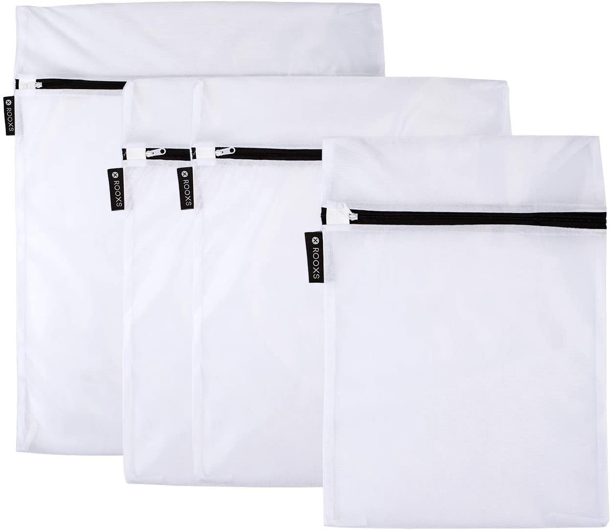 ROOXS Wäschenetz Profi Wäschenetze,(Wäschesäcke, 4-St., für Waschmaschine und Trockner), robuster Reißverschluss