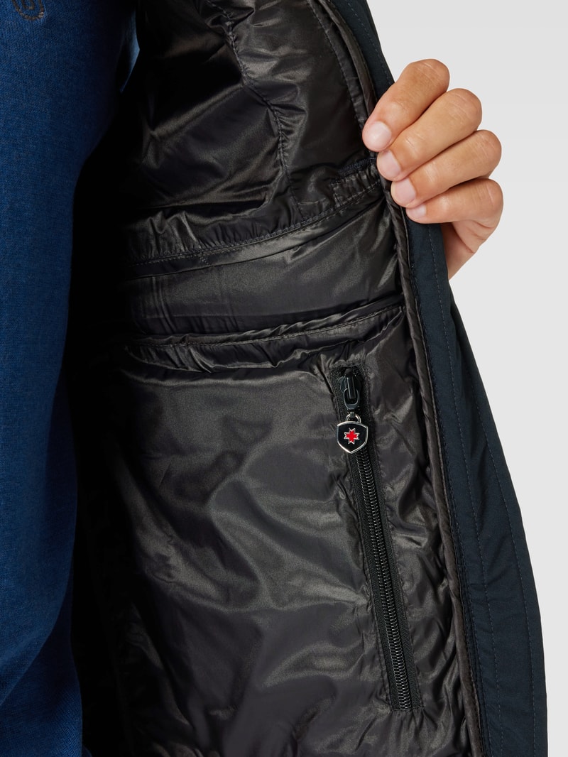 Steppweste mit Label-Applikation in marineblau