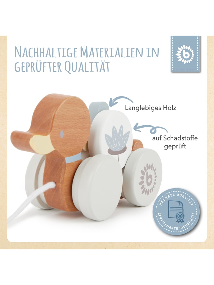 Bieco Spielwaren Nachziehente Holz - ab Geburt in Weiß günstig kaufen onesize