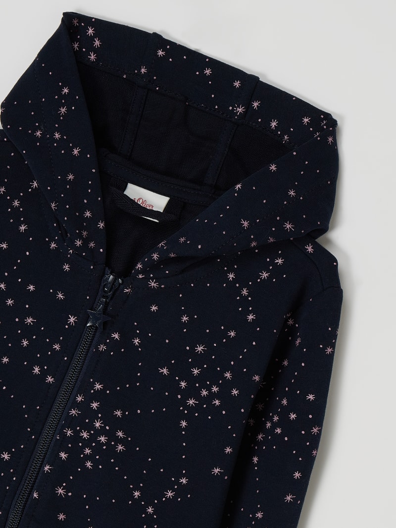 Sweatjacke mit Allover-Muster in marineblau