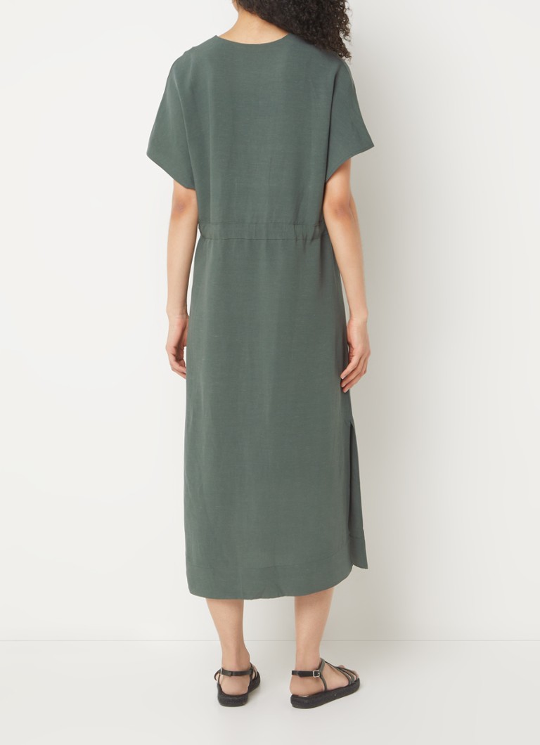 ARMEDANGELS Maahaliana, o rochie-tunic midi din amestec de in, cu curea legată.