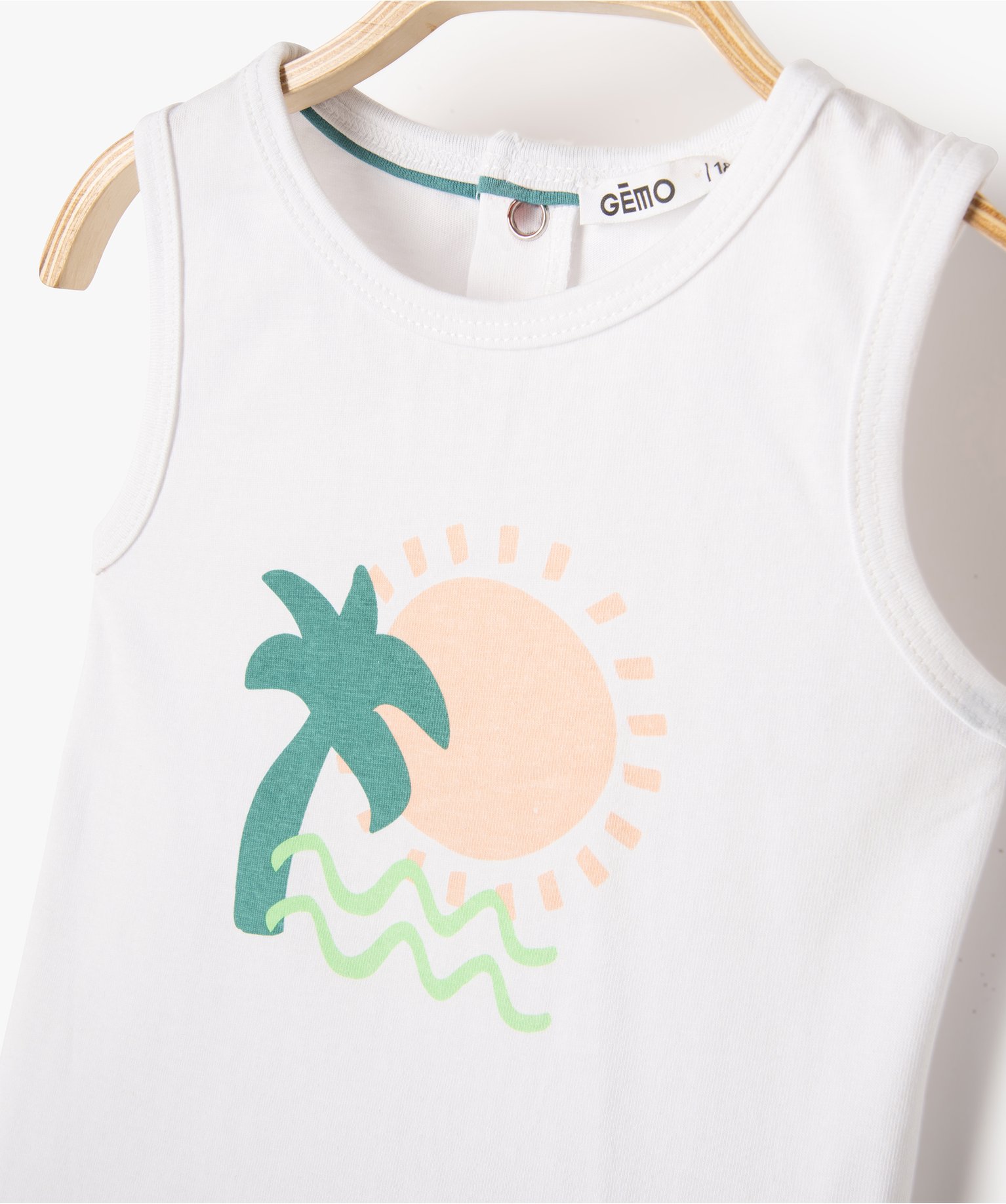 Ensemble bébé fille 2 pièces : short + débardeur imprimés orange | GEMO