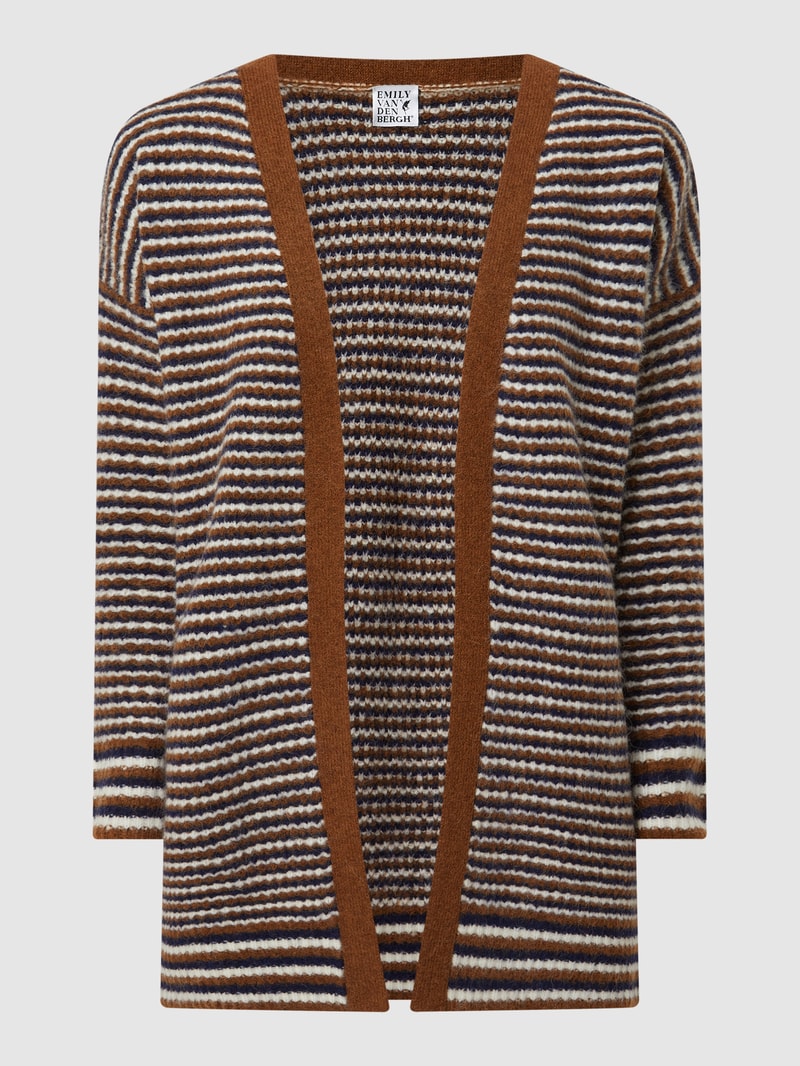 Oversized Cardigan aus Alpakamischung in dunkelblau