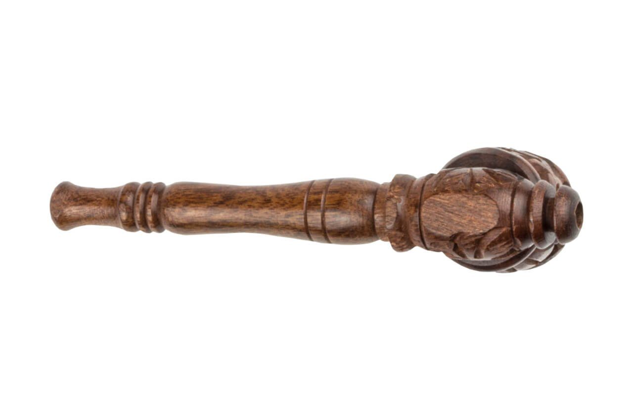 Weedness Handpfeife Holz-Pfeife 10 cm aus Ebenholz handgeschnitzt Tabak Pipe