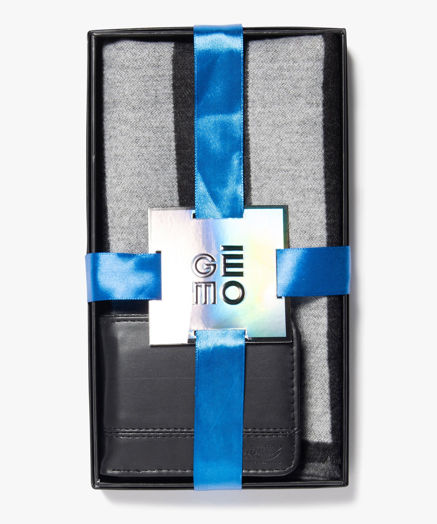 Coffret cadeau homme : écharpe et portefeuille grey | GEMO