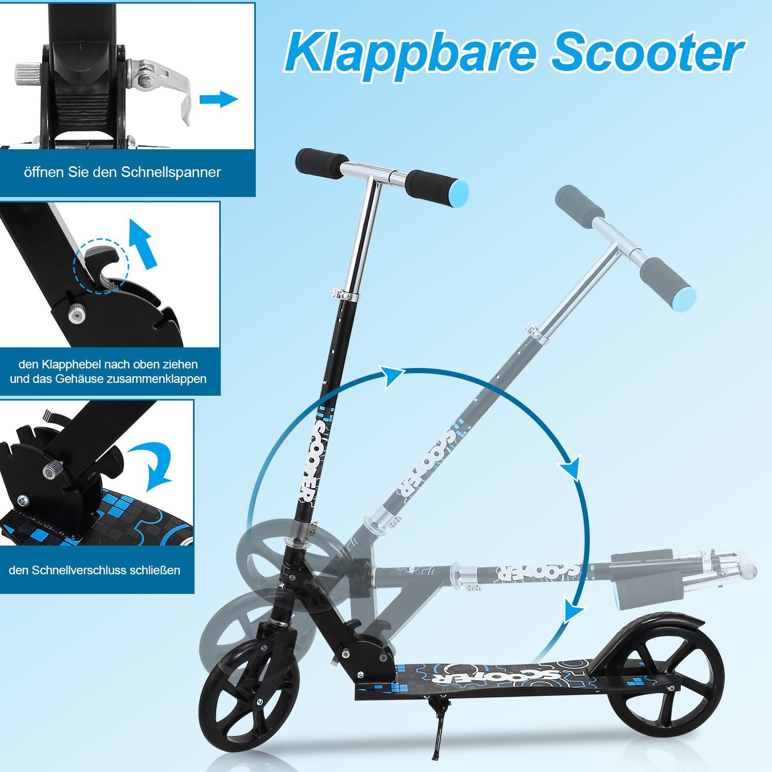 Gimisgu Cityroller Kinderoller Scooter Faltbarer Kinderscooter Höhenverstellbar