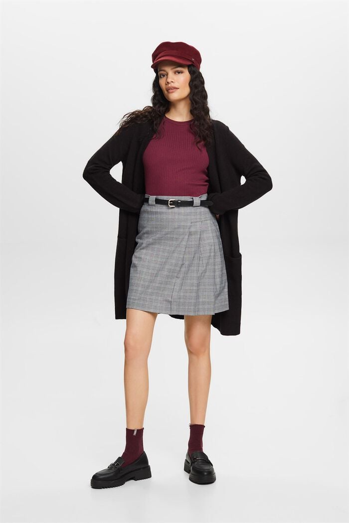 Langer, offener Cardigan aus Wollmix