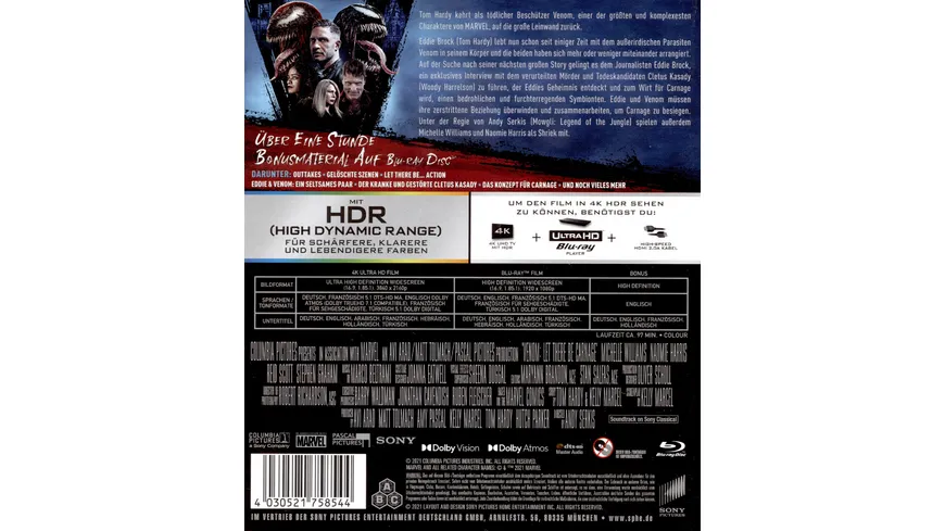 Venom: Let There Be Carnage  (4K Ultra HD) (+ Blu-ray 2D)