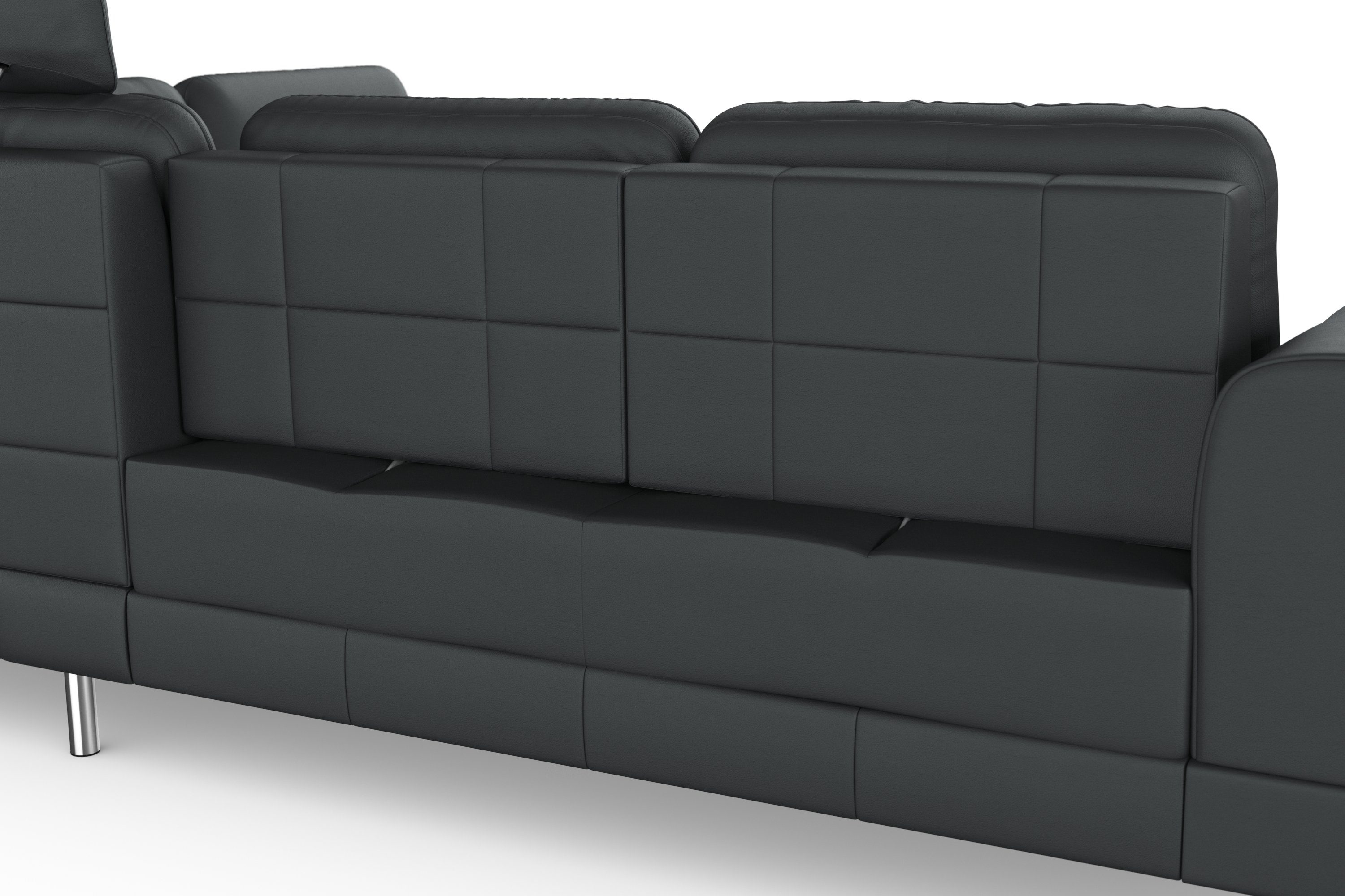sit&more Ecksofa Bendigo, inklusive Sitztiefenverstellung, Bodenfreiheit 12 cm, in 2 Fußfarben