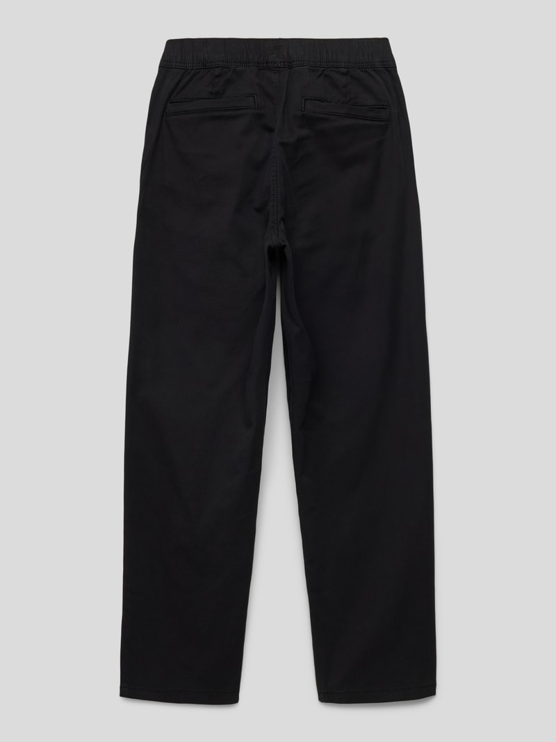 Stoffhose mit elastischem Bund in schwarz