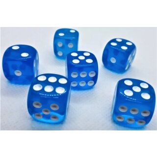 Würfelset D6 Transparent: Light Blue (12)
