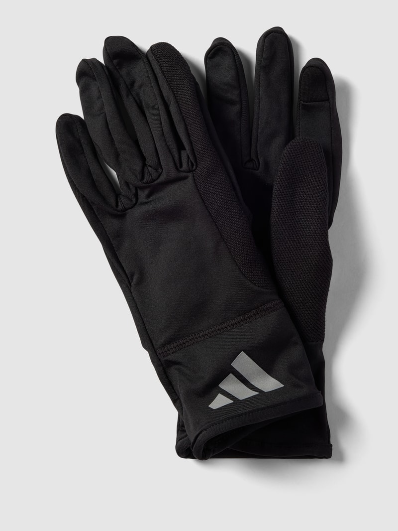 Handschuhe mit Label-Print Modell 'GLOVES A.RDY' in schwarz