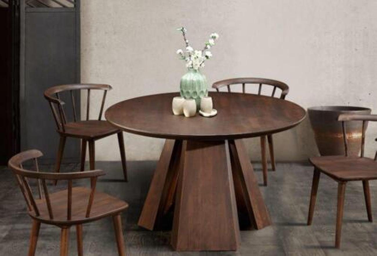 JVmoebel Esszimmer-Set, Rund Esstisch + 4 Stühle Essgruppe Stühle Sitzgruppe Esstisch