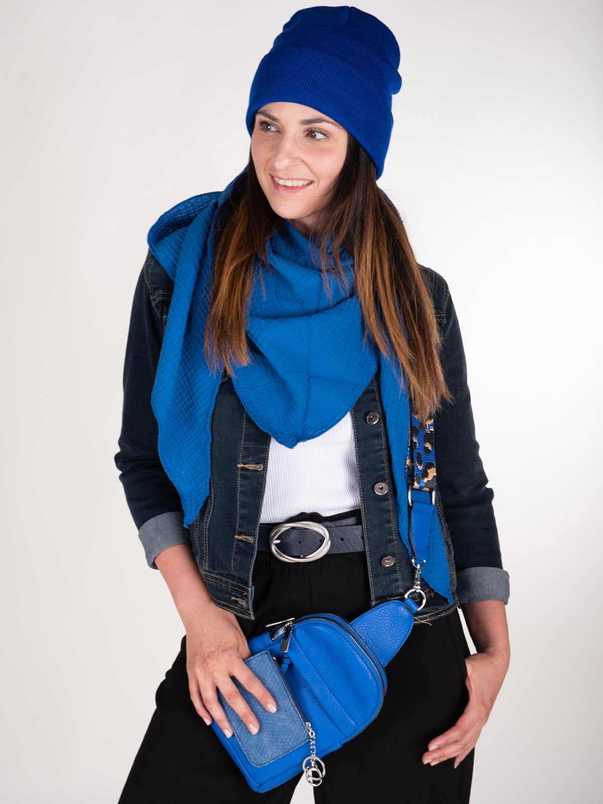 styleBREAKER Dreieckstuch, (1-St), Musselin Dreiecktuch Einfarbig