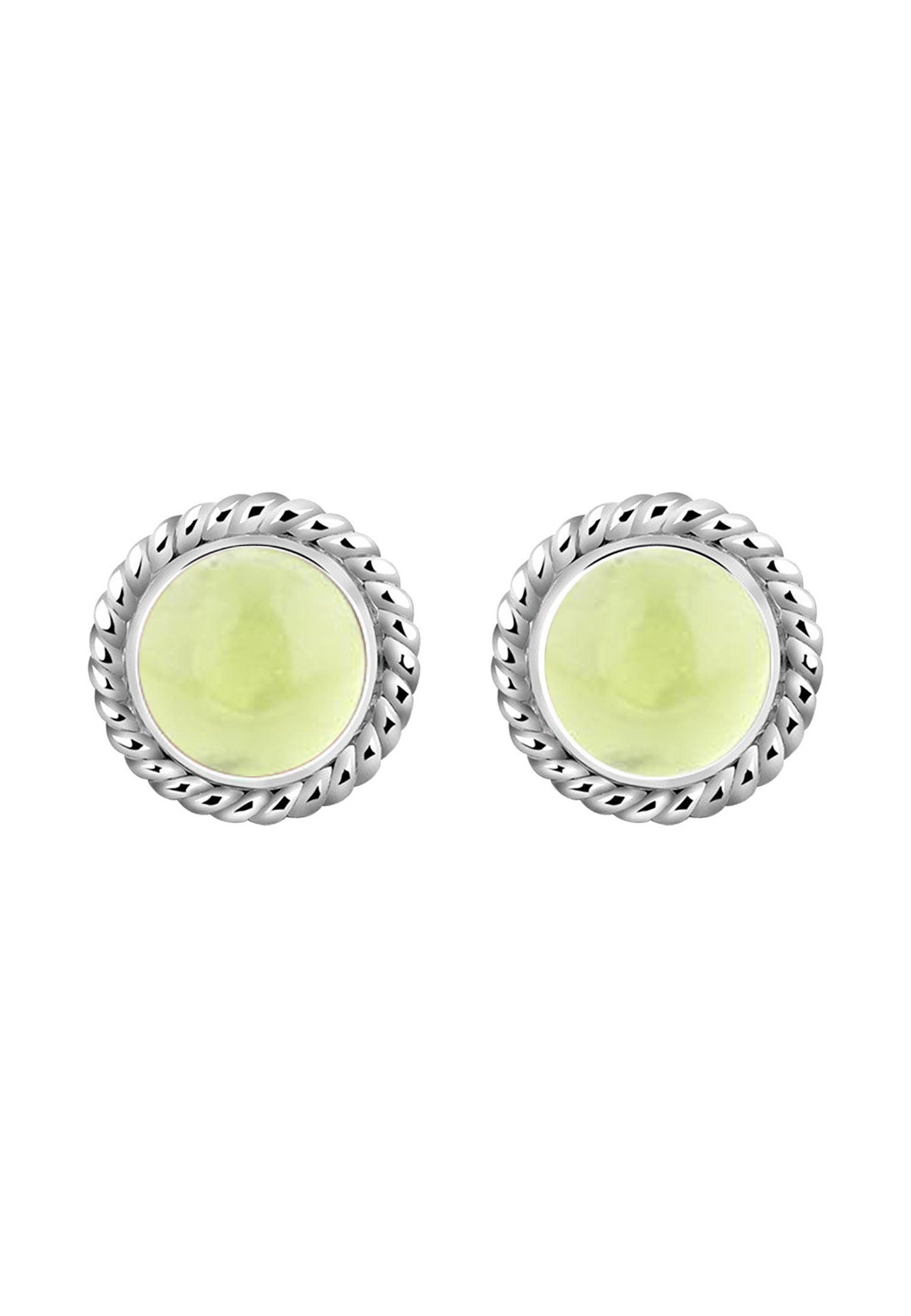 Boucles d'oreilles puces en argent pour femme Nenalina, ensemble de boucles d'oreilles puces fait main avec une véritable pierre de péridot - 222999-013