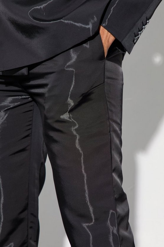 Metallic Anzughose mit geradem Bein