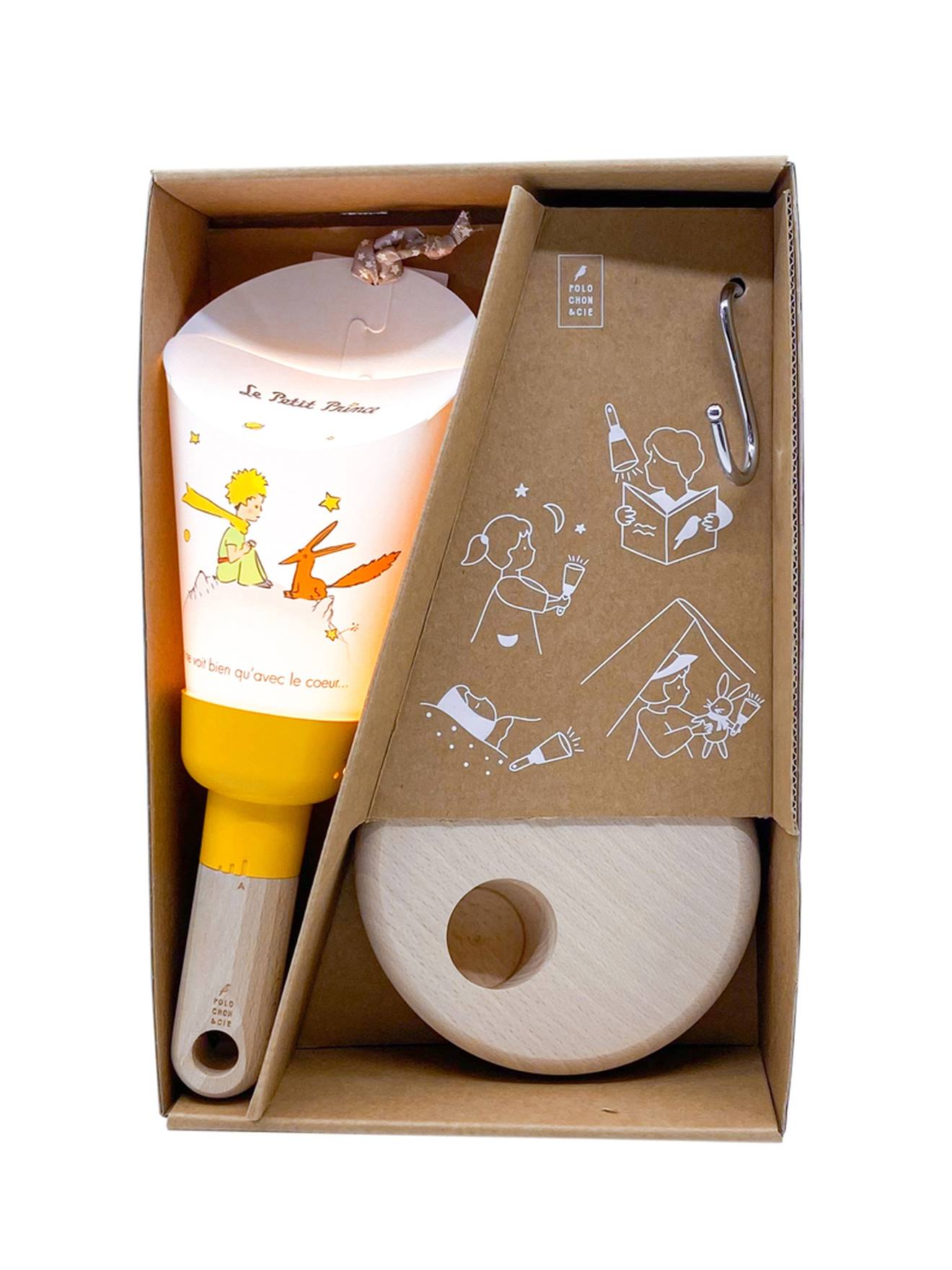 Coffret lampe nomade 5 en 1 Le petit prince et le renard MAISON POLOCHON jaune