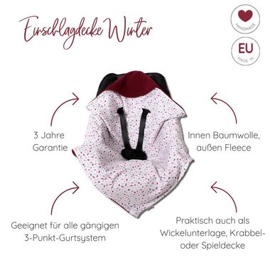 Einschlagdecke Fußsack für die Babyschale Babyschalenfußsack Winter, HOBEA-Germany, für 3 Punkt Babyschale geeignet