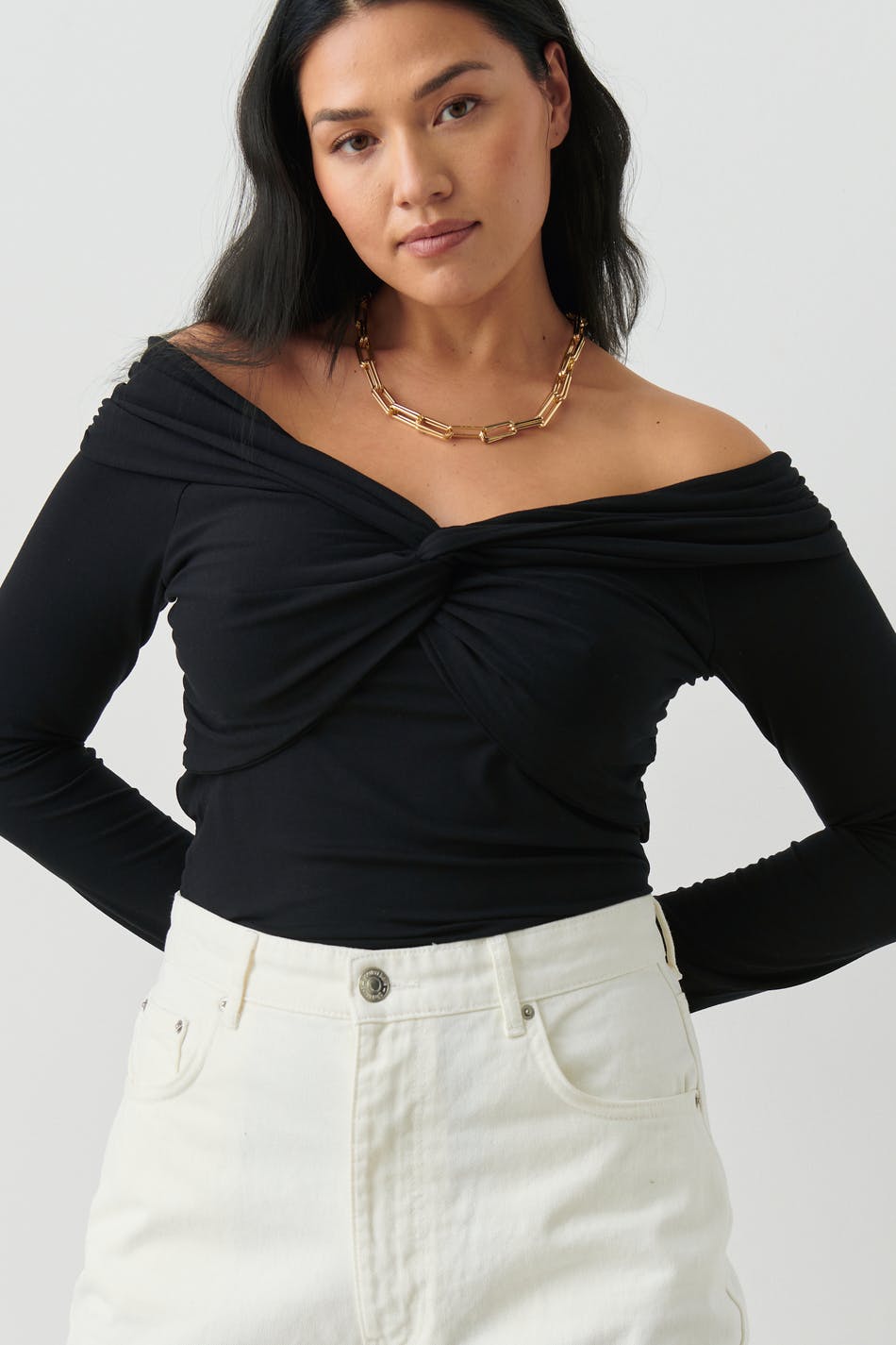 Soft touch detail top