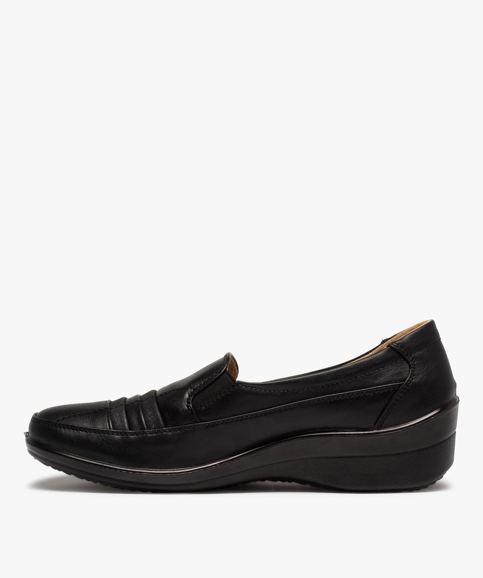 Mocassins confort femme unis avec détails brillants noir | GEMO