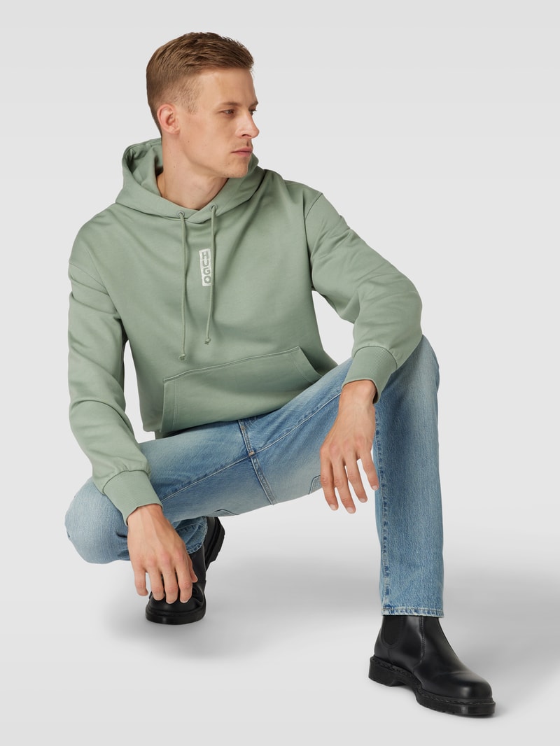 Hoodie mit Label-Detail Modell 'Diushi' in mint
