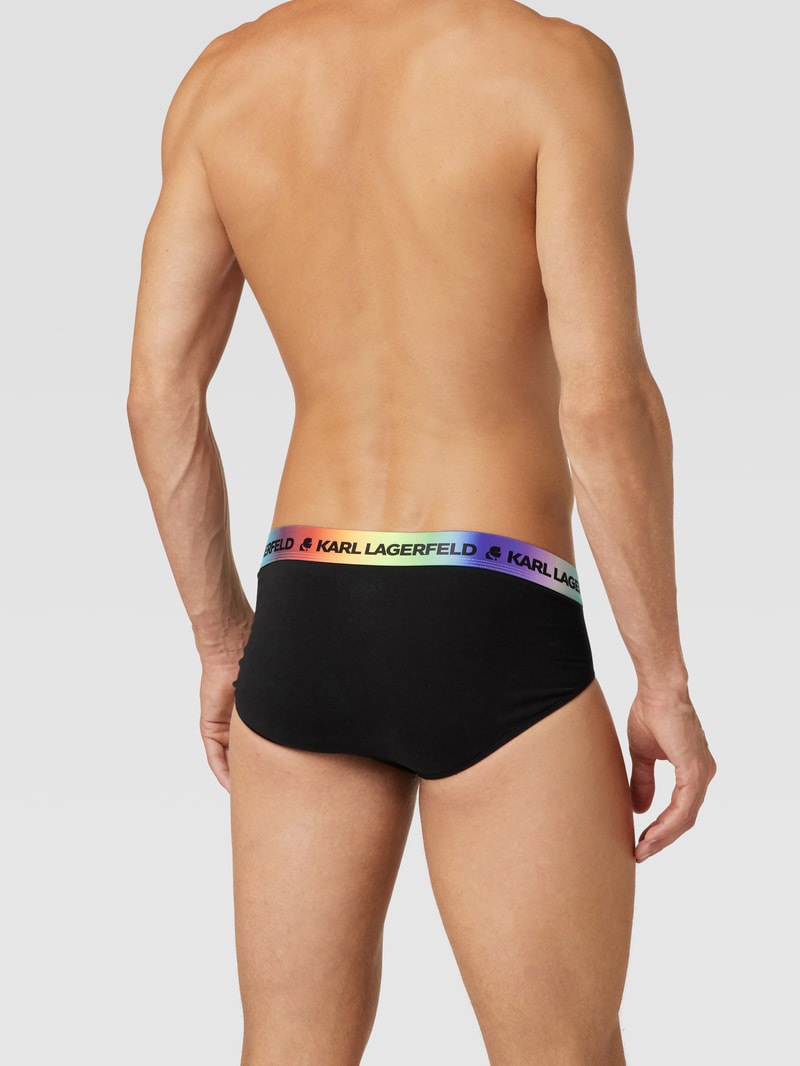 Slip mit Logo-Bund im 3er-Pack in schwarz