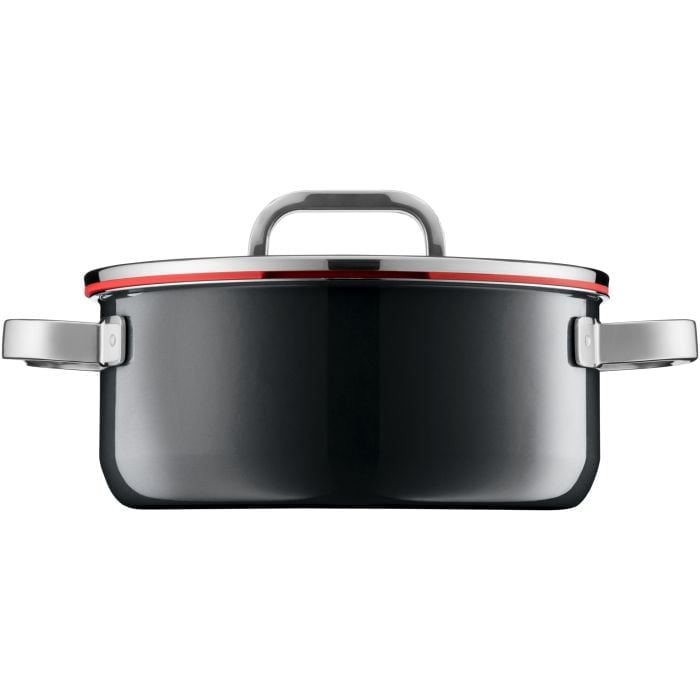 Fusiontec Functional Bratentopf mit Glasdeckel, 24 cm, Black