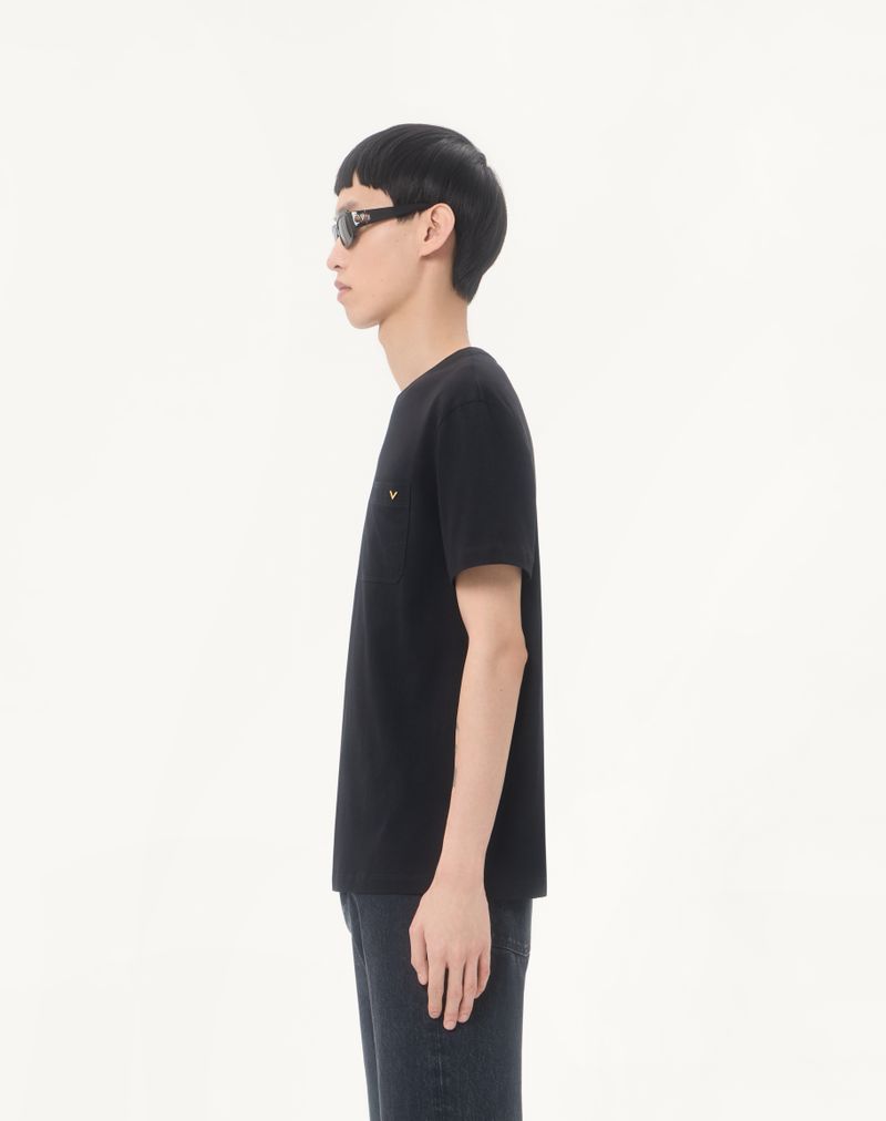 Camiseta Valentino de algodão com detalhes dourados